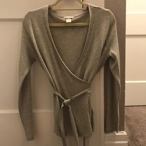 Gray Wrap Sweater